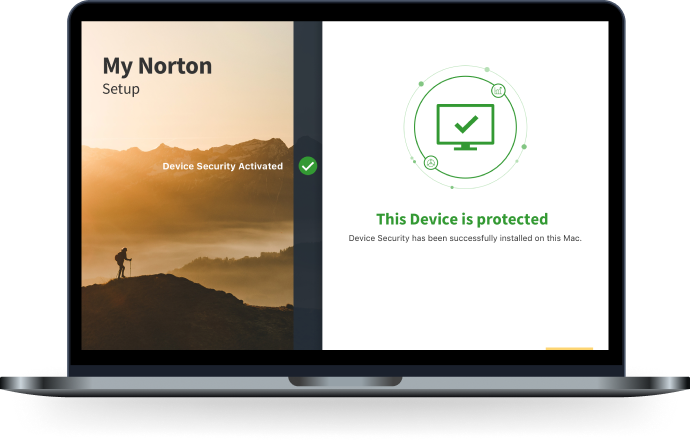 Image Macbook mon appareil Norton est protégé.